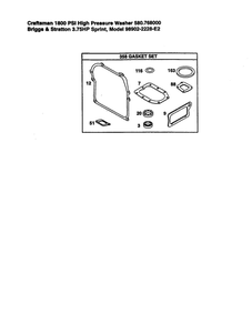 Gasket Set Diagram and Parts List for 98902-2228-E2  Briggs and Stratton Engine